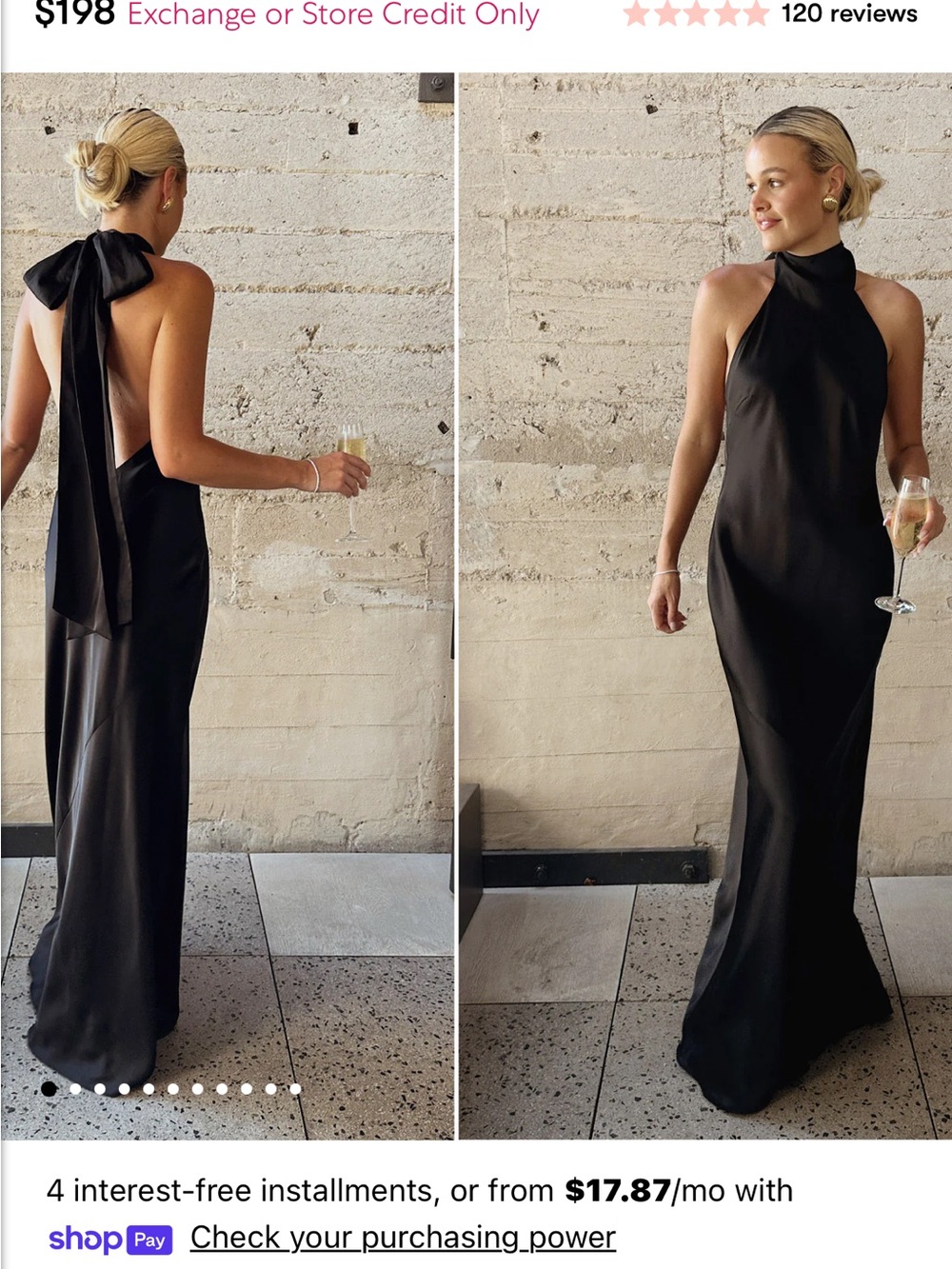 Show Me Your MuMu Black Satin Halter Dress
